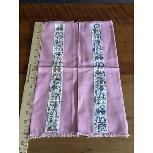 Vintage Egyptian Hieroglyphic Decorative‎ Hand Towels Pink Cotton Set